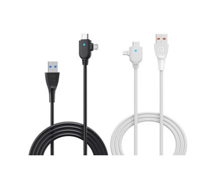 Portronics Konnect Spydr 2 1 Meter Multi-Functional Charging Cable ( Type-C + Micro USB Cable) Assorted Color_0
