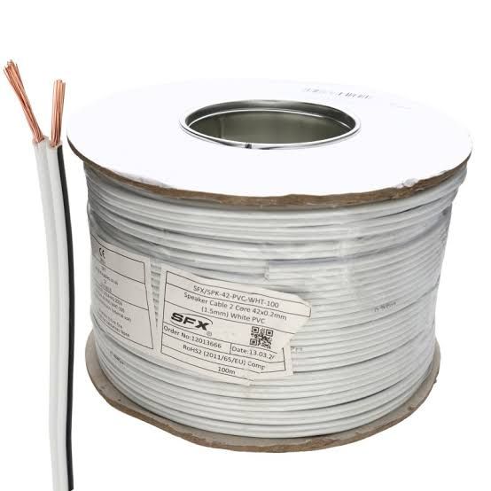 2CORE SPEAKER WIRE 2x1MM WHITE 100M_0