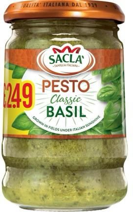 Sacla Classic Basil Pesto 190g jar PM £2.29 bb 31/07/2024_0