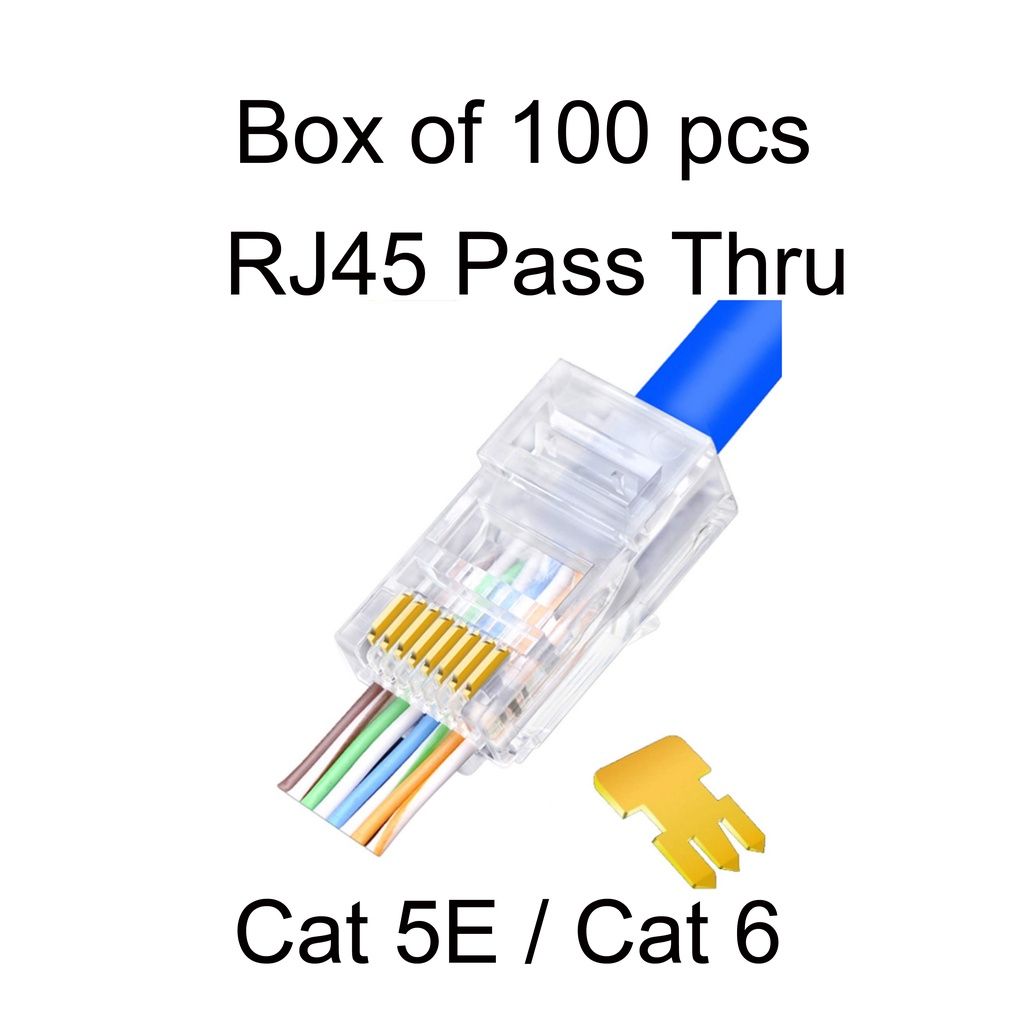 100 pcs RJ45 Pass Thru Connectors (PET POUCH)_1