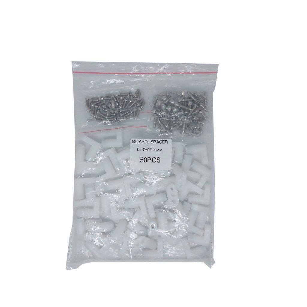 XL-Pack of L type Plastic Spacer 50 pc Set with 50 Wood Screws 50 Small Head Screw for OPI and RPI_0