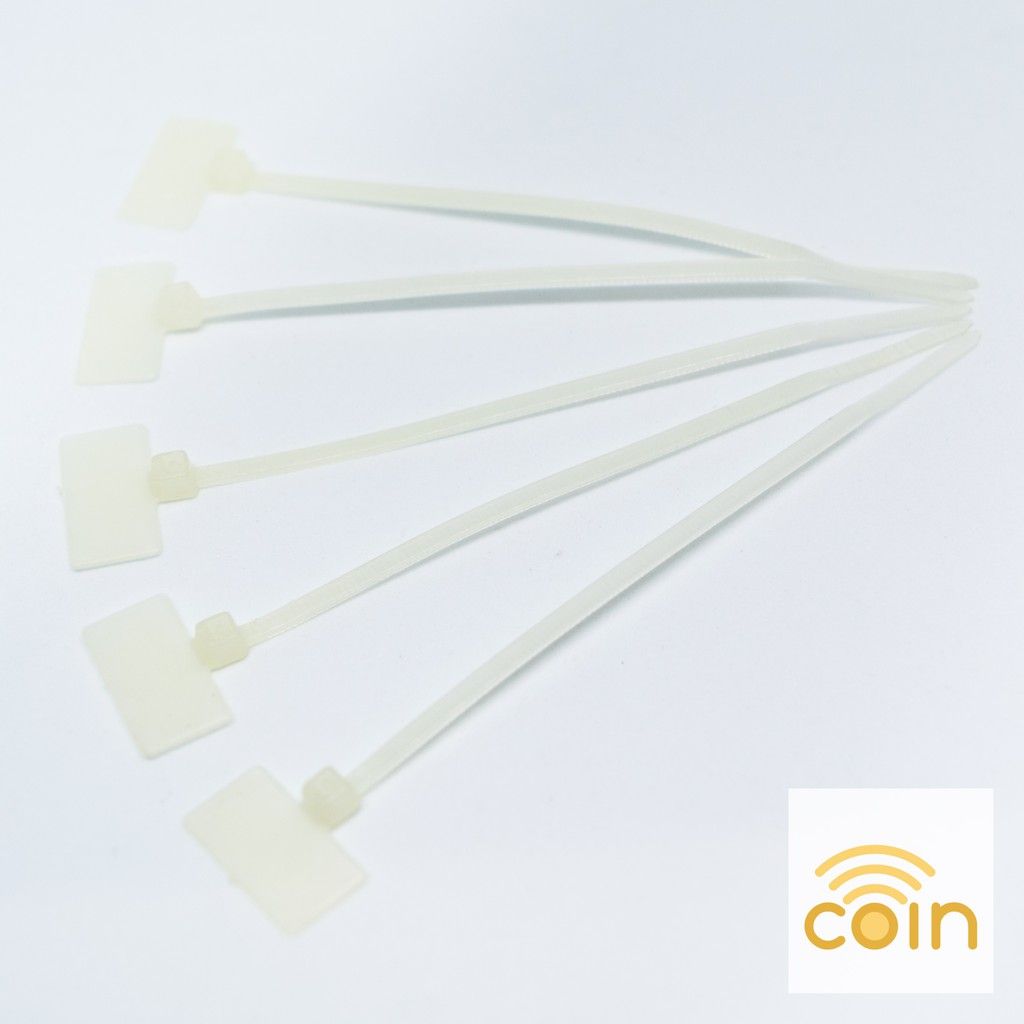 White Nylon Tag Marker Cable Ties 2.5 x 100, 110mm (100pcs)_2