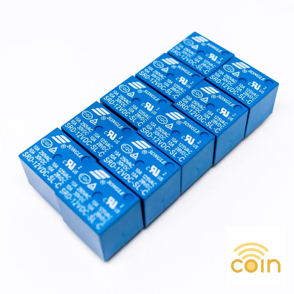 5-Pin Mini SPDT Relay 12V 10A 10pc Pack for PCB_0