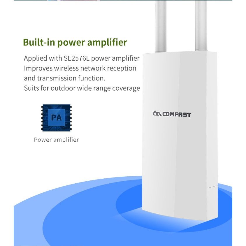 COMFAST CF-EW71 High Power Outdoor WiFi CPE 48V POE Power Adapter Double 6 DBi Wireless Access Point_2