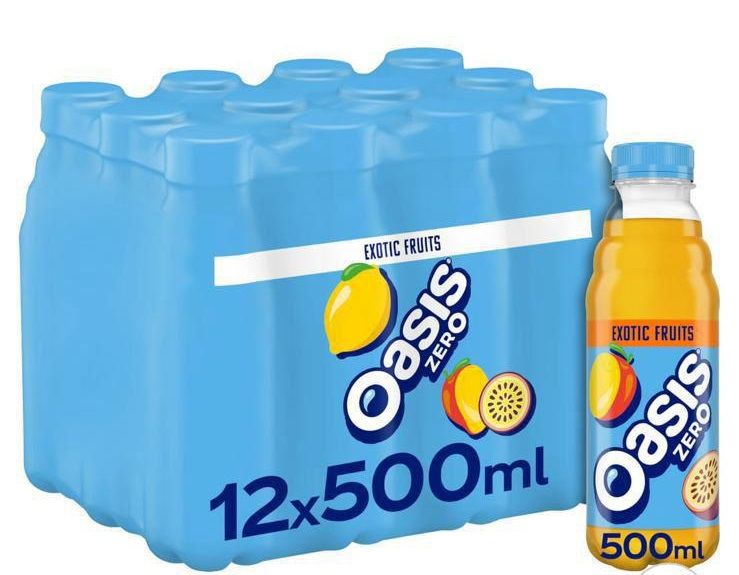 Oasis exotic fruit zero 12x500ml BBE 31/11/23_0