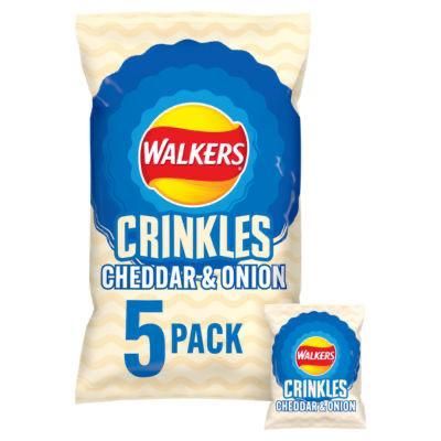 Walkers Crinkles Cheddar & Onion 5 pack crisps  18 in a case  11/5/24 dated_0