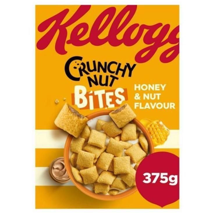 Kellogg’s Crunchy Nut Bites Honey 375g  6 per case  Bb 23/4/24 Full Uk stock _0