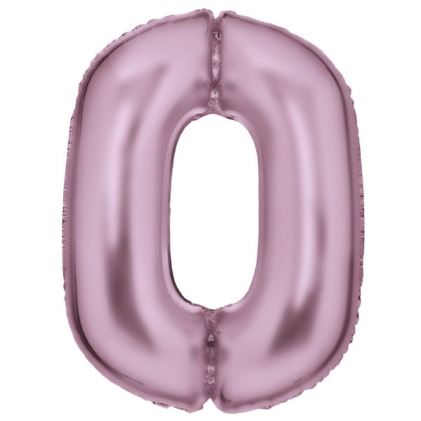 Number 0 Silk Pastel Pink Amscan SuperShape Foil Balloons_0