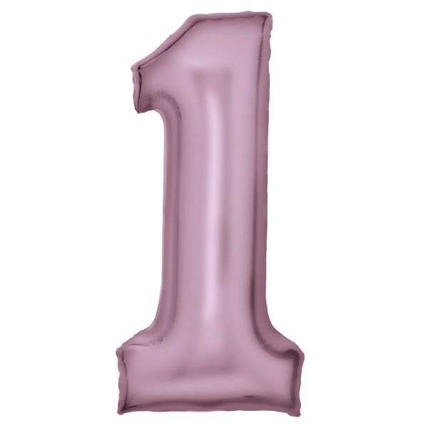 Number 1 Silk Pastel Pink Amscan SuperShape Foil Balloons_0