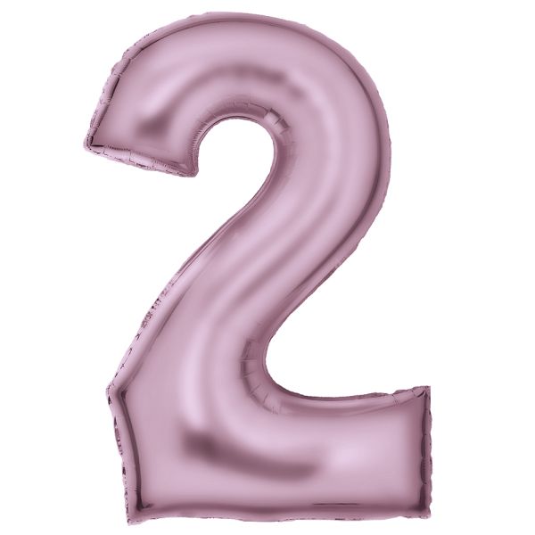 Number 2 Silk Pastel Pink Amscan SuperShape Foil Balloons_0