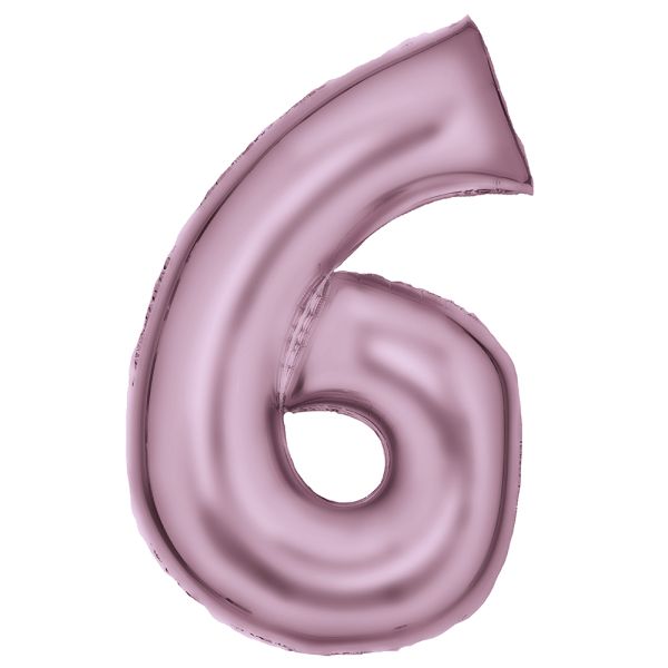 Number 6 Silk Pastel Pink Amscan SuperShape Foil Balloons_0