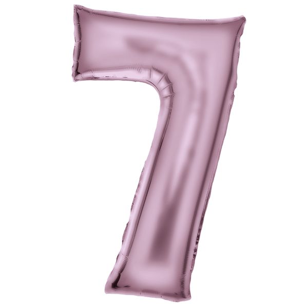 Number 7 Silk Pastel Pink Amscan SuperShape Foil Balloons_0