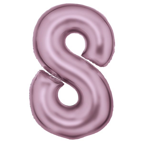 Number 8 Silk Pastel Pink Amscan SuperShape Foil Balloons_0