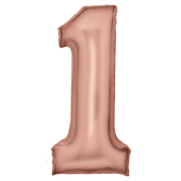 Number 1 Silk Rose Gold Amscan SuperShape Foil Balloons_0