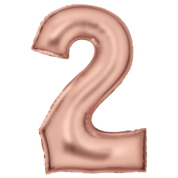 Number 2 Silk Rose Gold Amscan SuperShape Foil Balloons_0