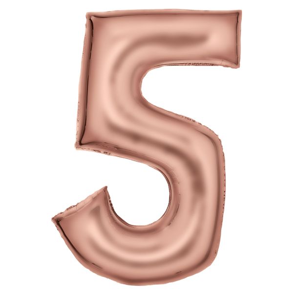 Number 5 Silk Rose Gold Amscan SuperShape Foil Balloons_0