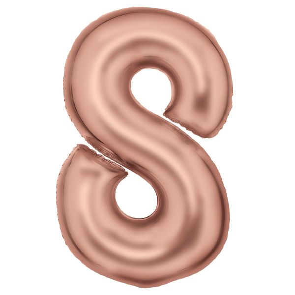 Number 8 Silk Rose Gold Amscan SuperShape Foil Balloons_0