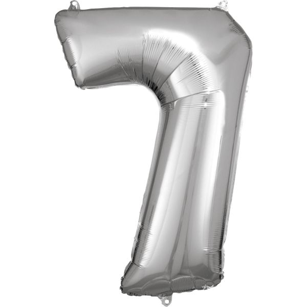 Number 7 Silver Amscan SuperShape Foil Balloons_0