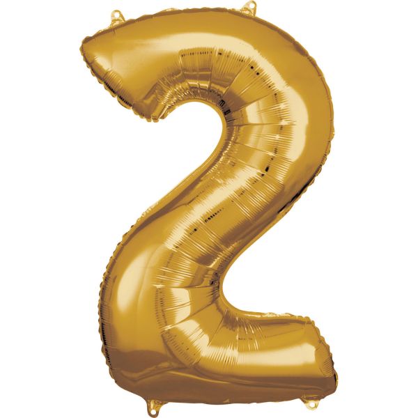 Number 2 Gold Amscan SuperShape Foil Balloons_0