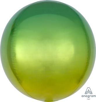 16in, 40cm, Ombre Yellow & Green ORBZ Balloon_0