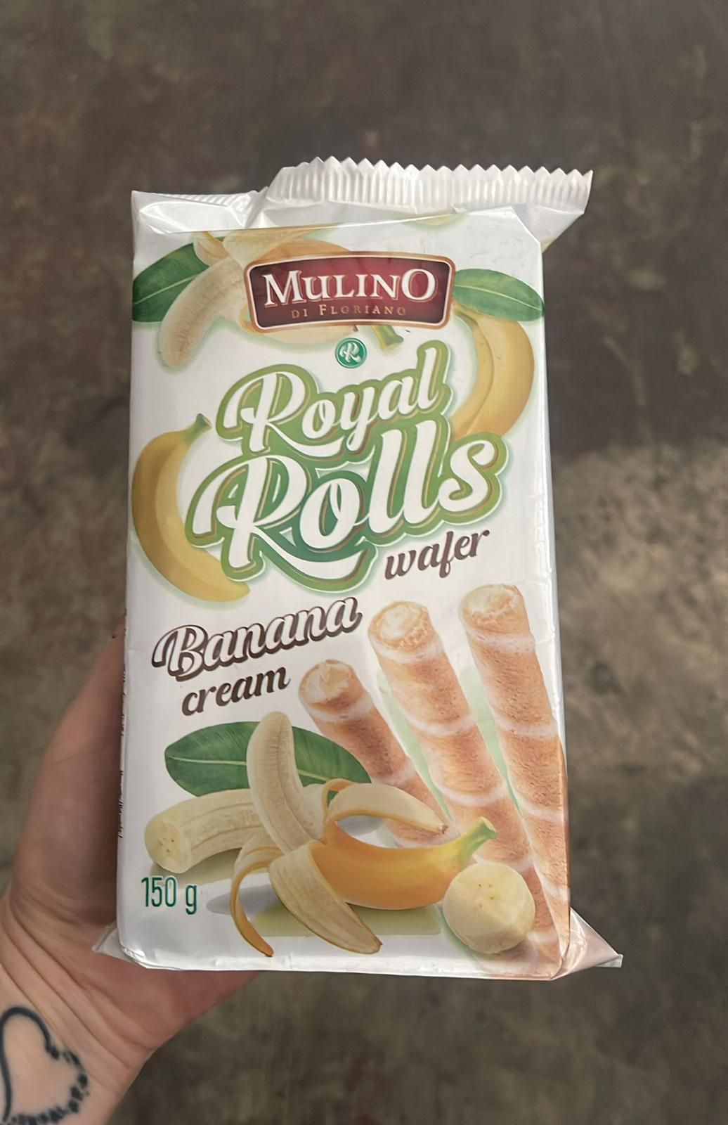 Mullino wafer rolls banana 8 x150g BBE 29/09/24 _0