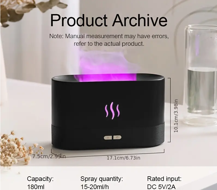 Flame Aromatherapy Humidifier/Essential Oil Diffuser _5