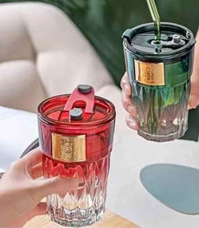Glass Cup With Straw_0
