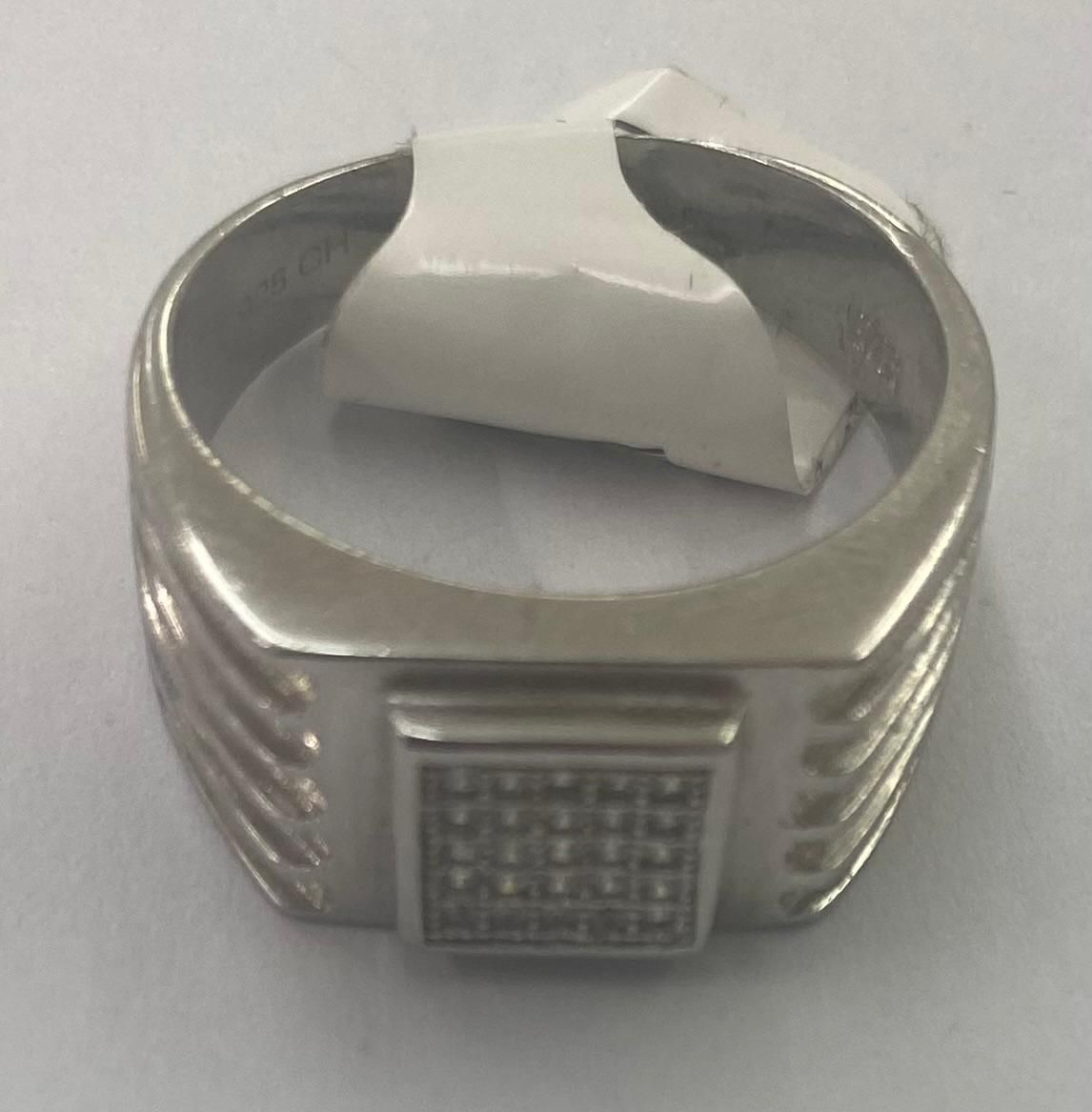 Silver Small Square CZ Ring_0