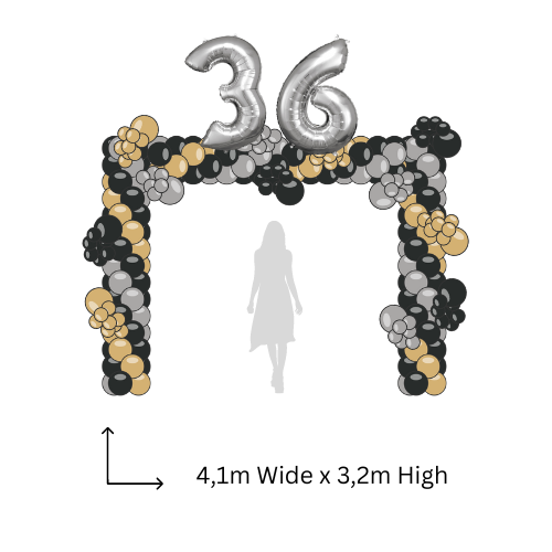 Organic Square Balloon Arch with 2 Numbers_0