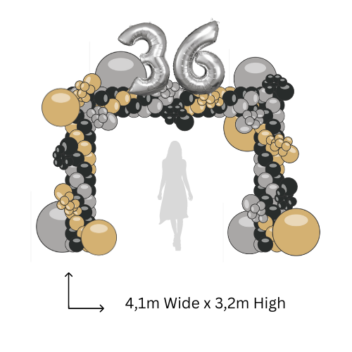 Enhanced Organic Square Balloon Arch with 2 Numbers_0