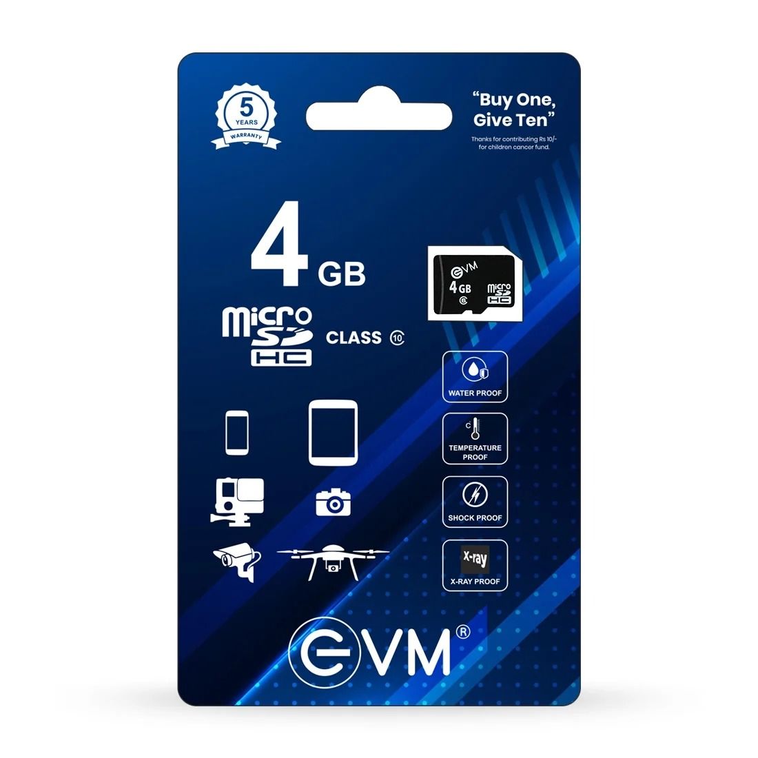 EVM 4GB Micro SD Class10 (EVMTF/4GBCL10) Memory Card With Bill_0