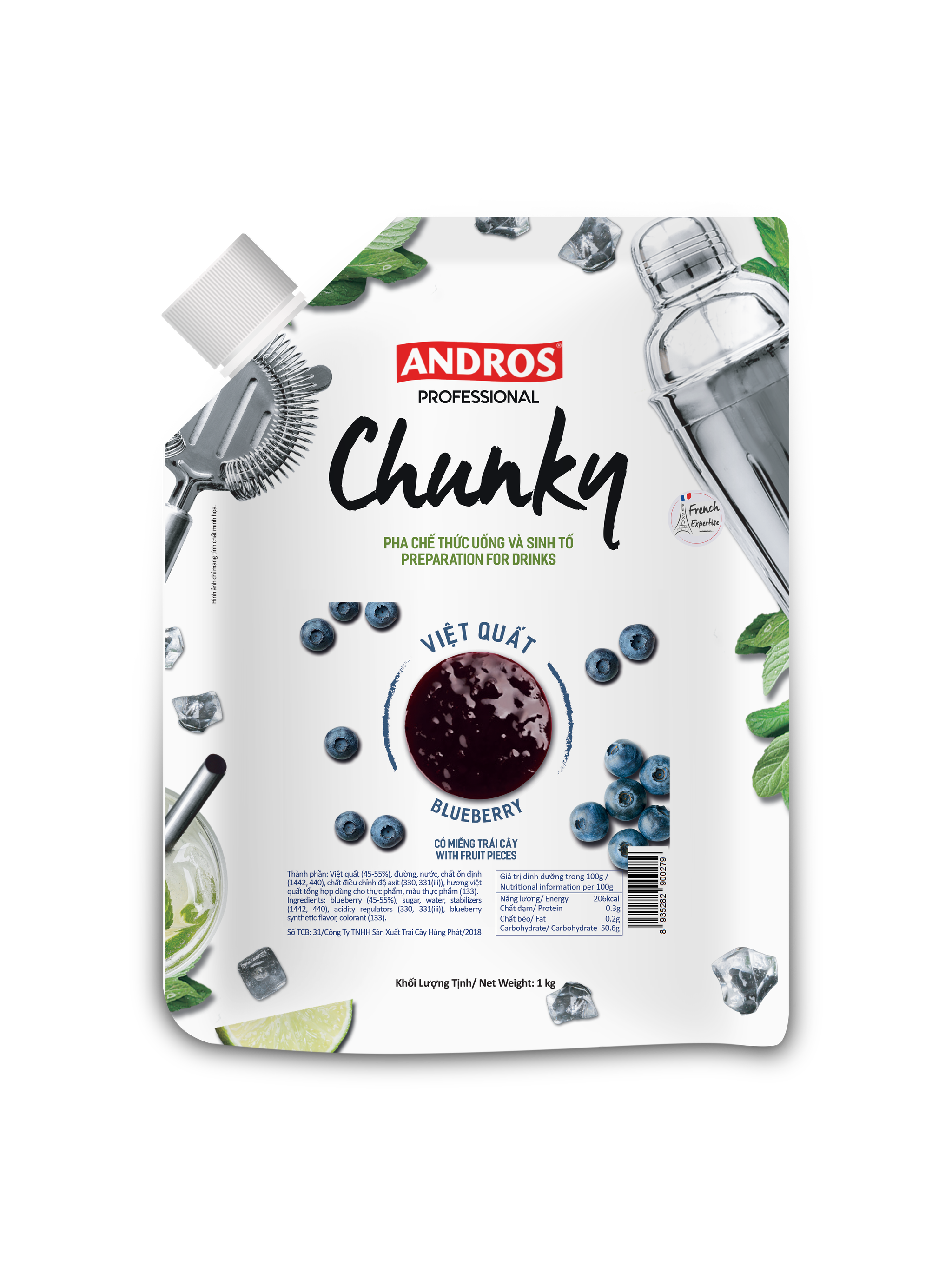 Andros Blueberry Chunky 1kg_0