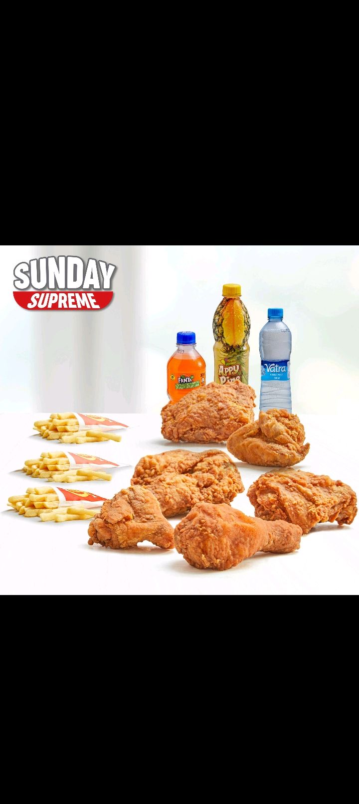 SUNDAY SUPREME ( 6 PIECES 🍗, 3 REGULAR CHIPS 🍟 & 3 DRINKS_0