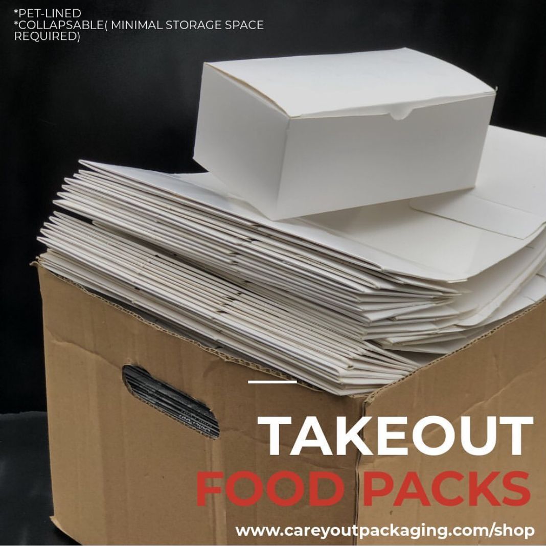 PLAIN WHITE QUICK SERVICE TAKEOUT BOXES  _6