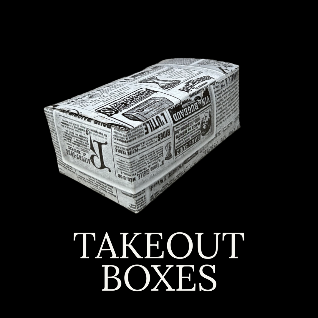 RETRO NEWSPAPER PRINTS QUICK SERVICE TAKEOUT BOXES_3