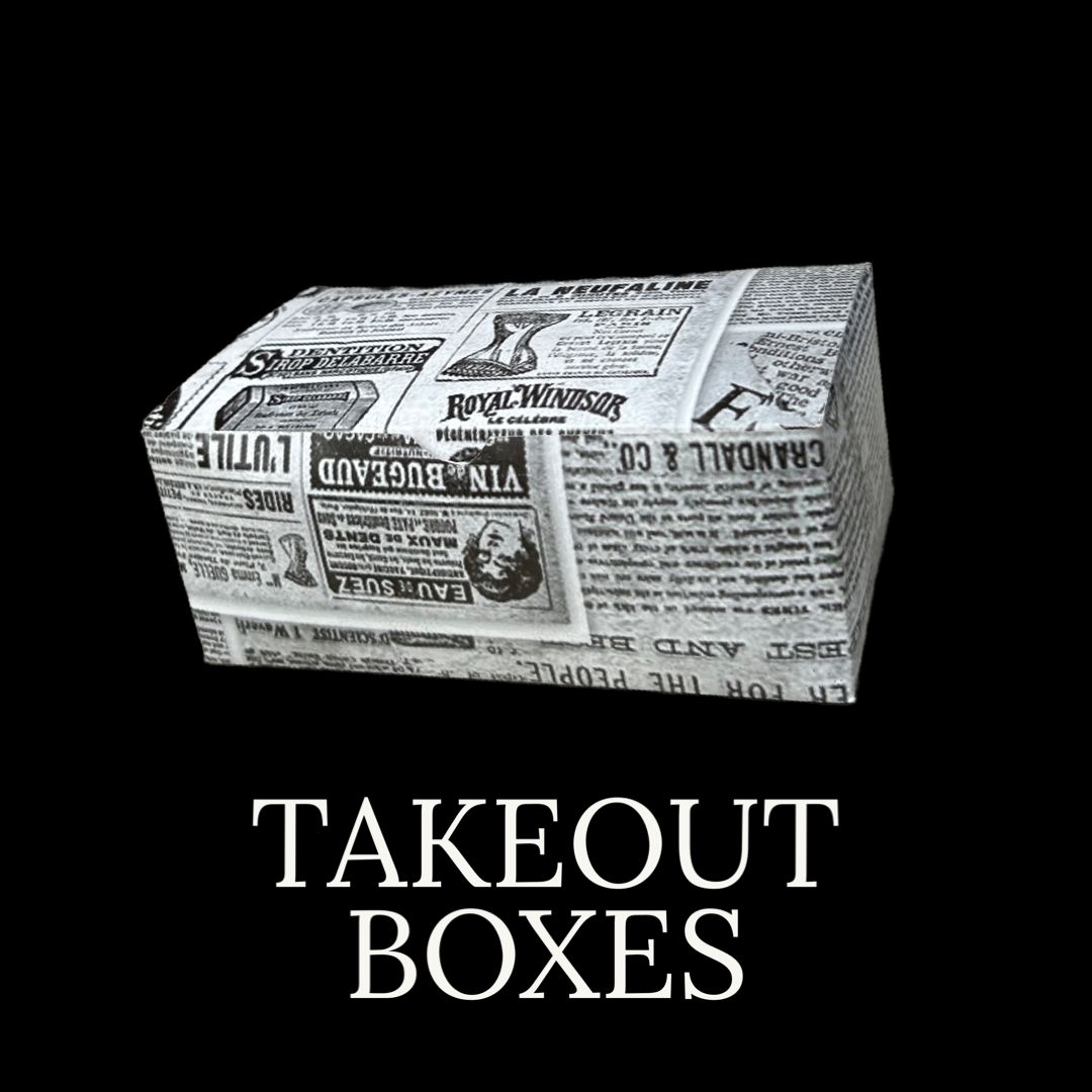 RETRO NEWSPAPER PRINTS QUICK SERVICE TAKEOUT BOXES_4