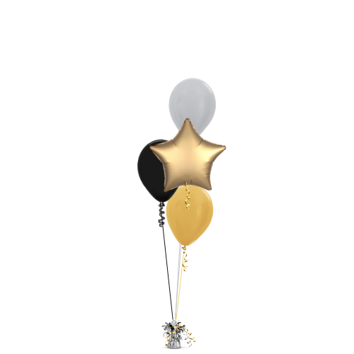 Cascading Helium-Filled Cluster of any 3 x 12 Inch Latex & 1 x 20 Inch Star Balloons _0