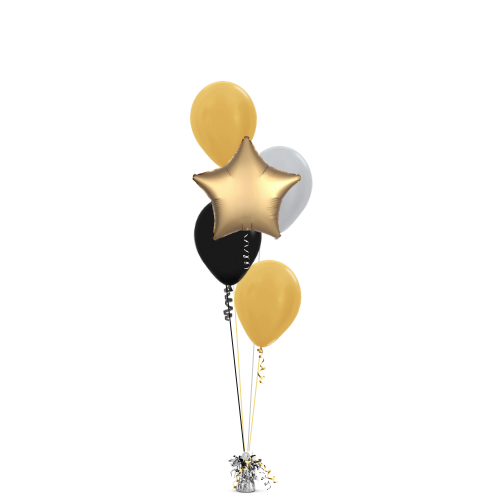 Cascading Helium-Filled Cluster of any 4 x 12 Inch Latex & 1 x 20 Inch Star Balloons_0