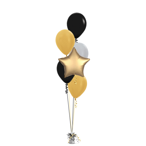 Cascading Helium-Filled Cluster of any 5 x 12 Inch Latex & 1 x 20 Inch Star Balloons_0