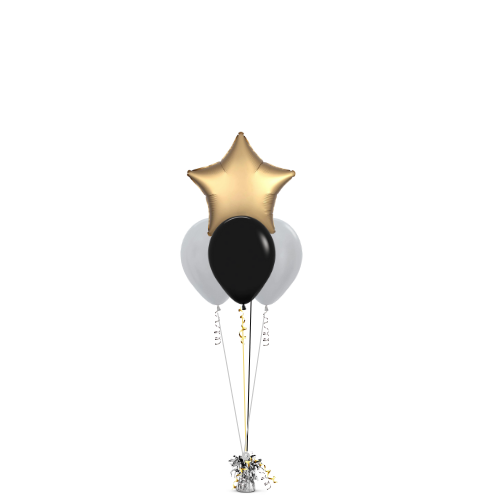 2 Tier Helium-Filled Cluster of any 3 x 12 Inch Latex and 1 x 20 Inch Star Balloons_0