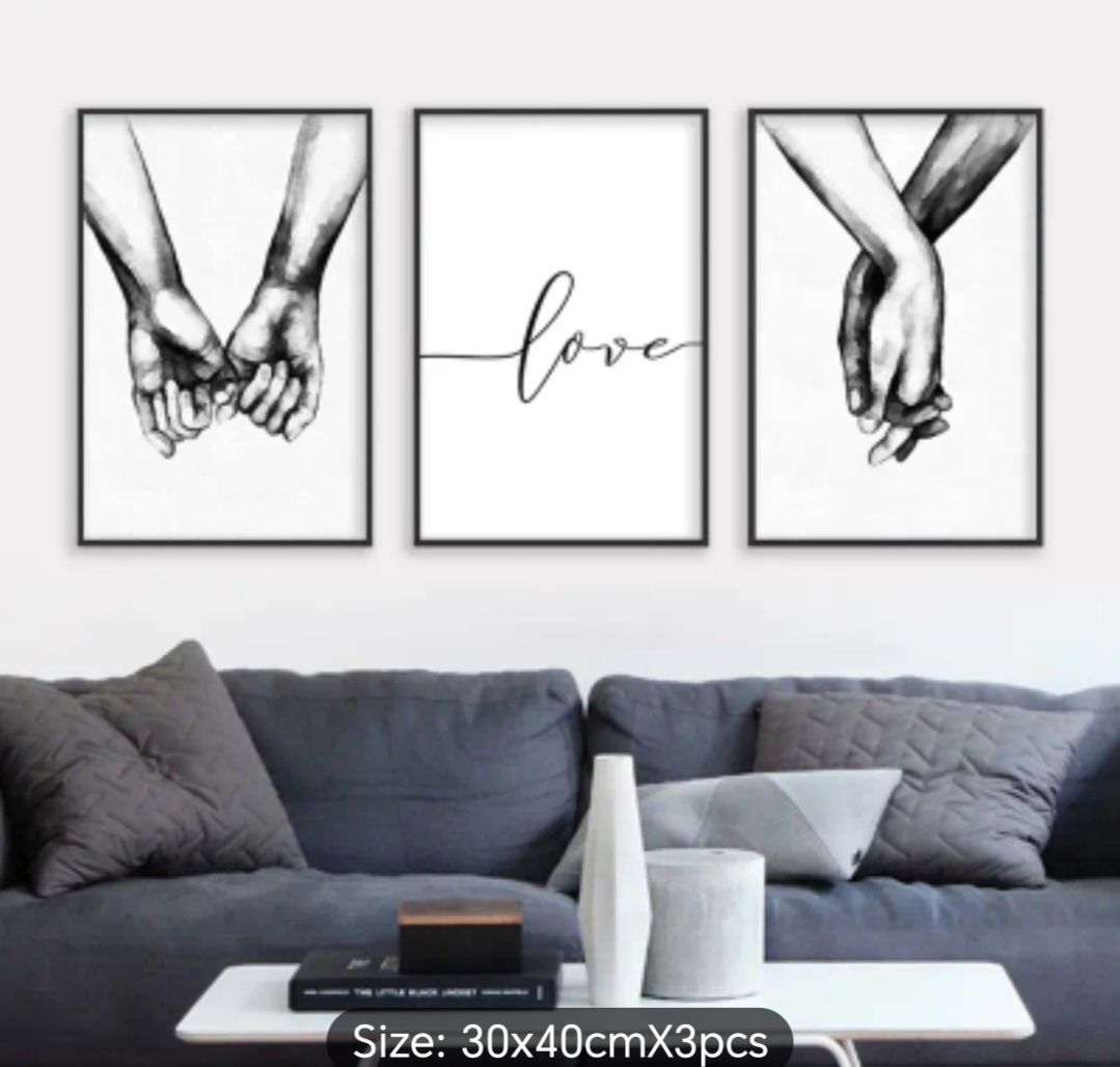 3pcs Love Hand in Hand Wall Decals_2