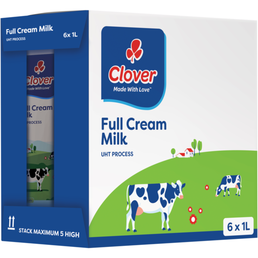 Clover UHT Long Life Full Cream Milk Carton 6 x 1L_0