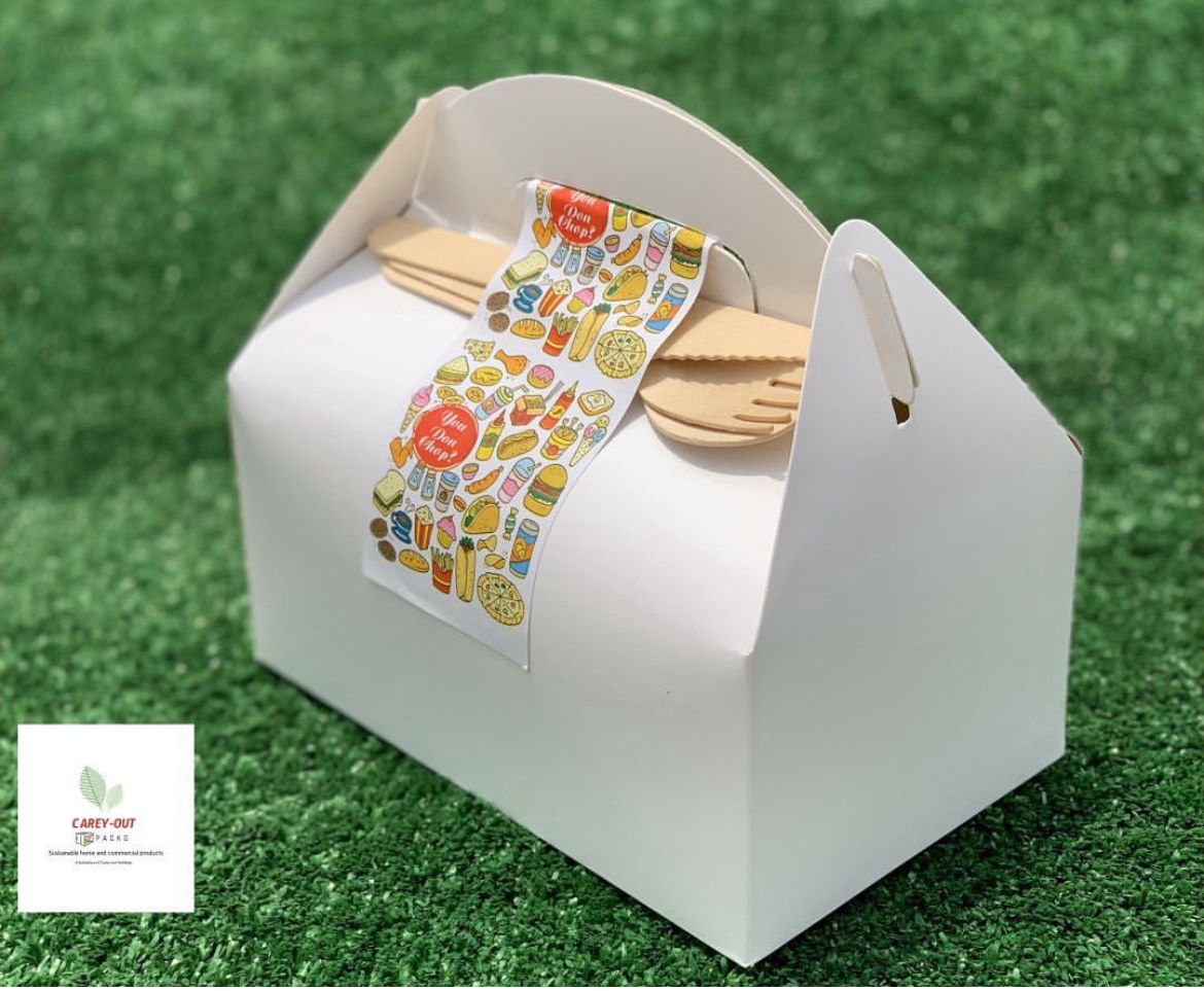 PLAIN WHITE LARGE TAKEOUT GABLE BOXES _3