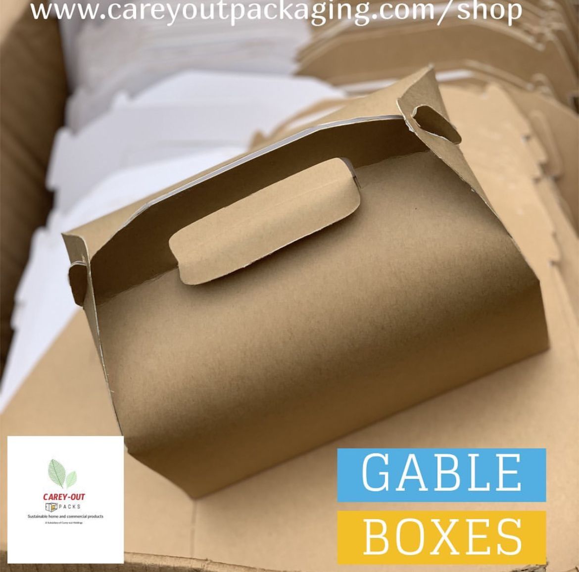 KRAFT BROWN LARGE TAKEOUT GABLE BOXES  - EXTRA DURABLE / 380GSM_1