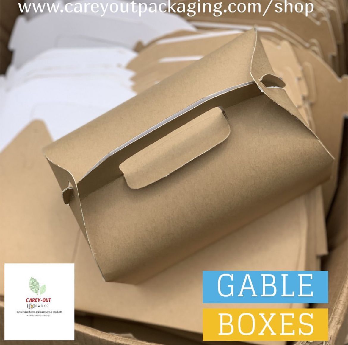 KRAFT BROWN LARGE TAKEOUT GABLE BOXES  - EXTRA DURABLE / 380GSM_3