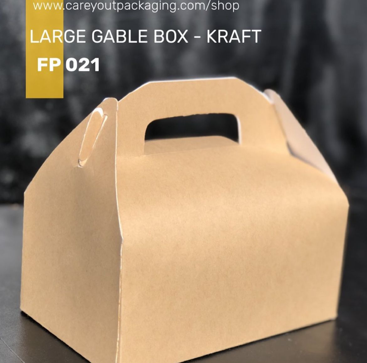 KRAFT BROWN LARGE TAKEOUT GABLE BOXES  - EXTRA DURABLE / 380GSM_0