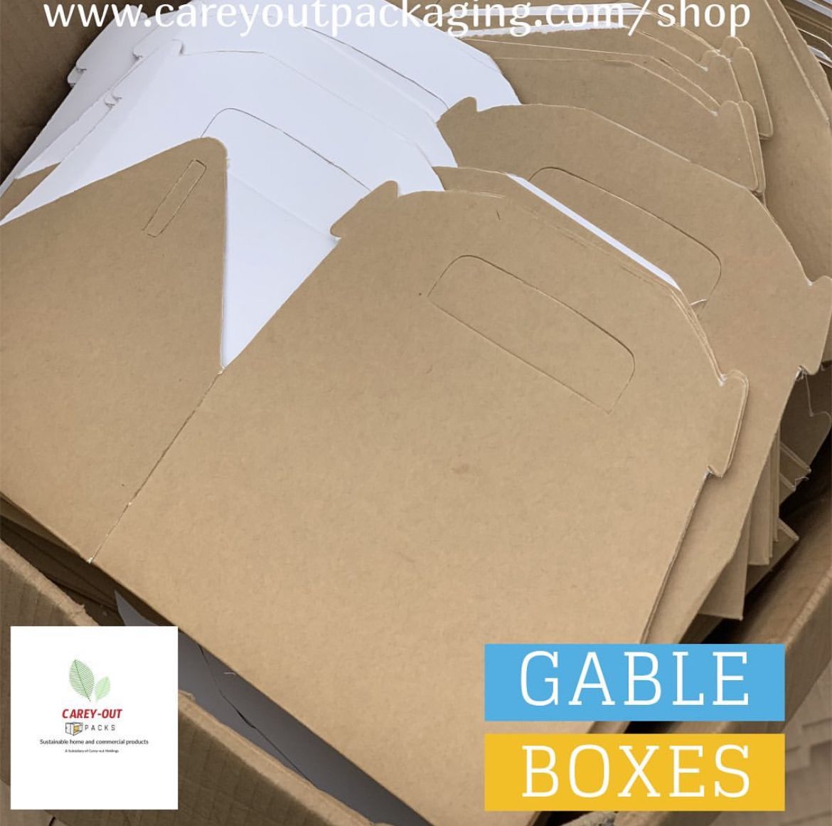 KRAFT BROWN LARGE TAKEOUT GABLE BOXES  - EXTRA DURABLE / 380GSM_2