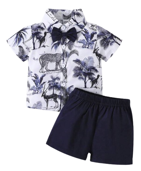 Toddler boy Animal/Coconut Print pattern Shirts & Pants_0