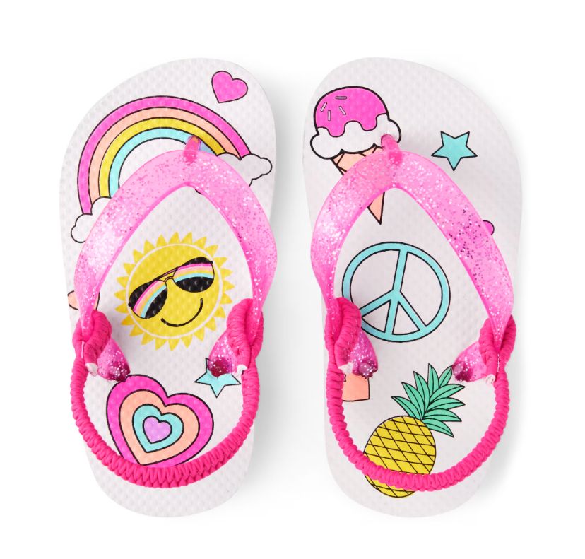 Children’s Place Toddler girl glitter flip flops_1