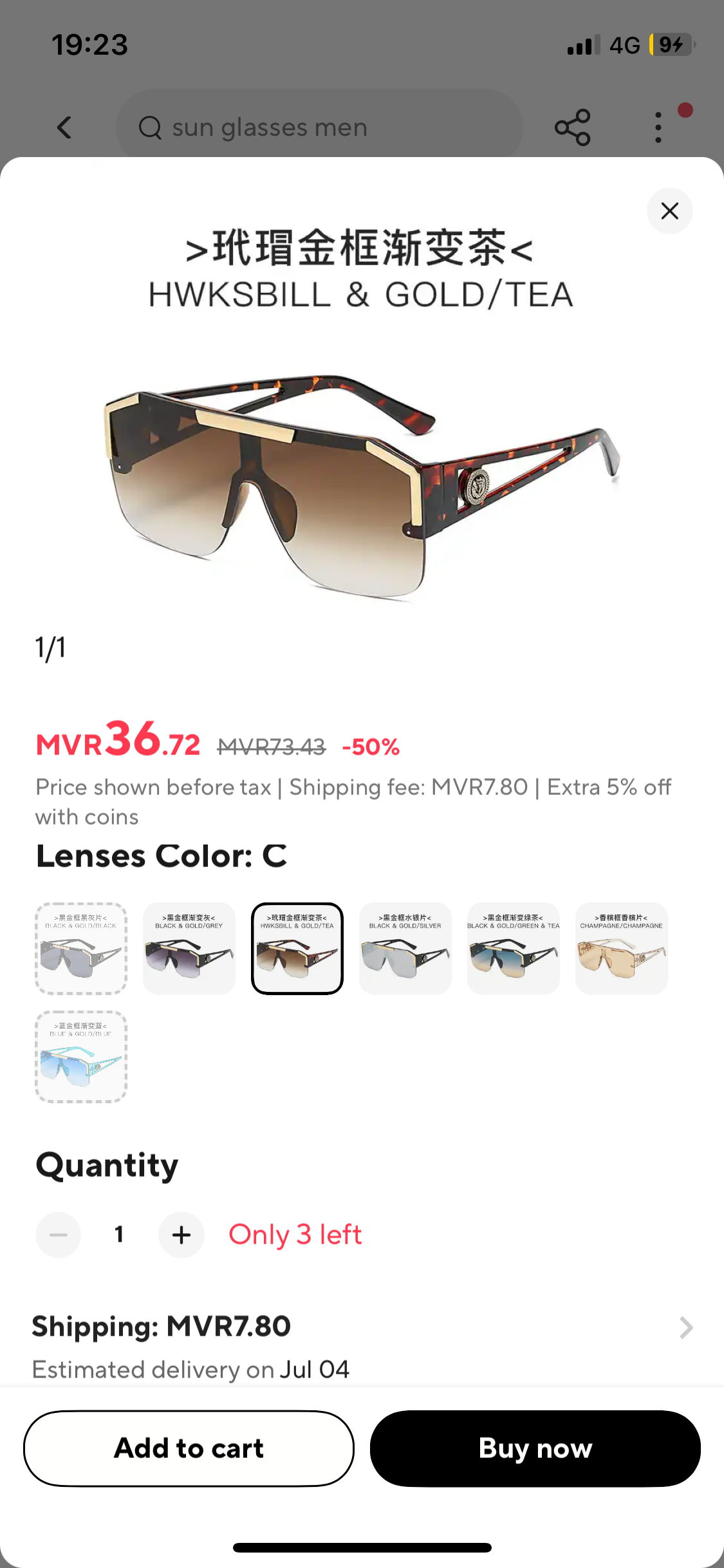 Mens oversized luxury sunglass ( multiple colours ) _2